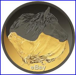 Canada 2020 $20 Black and Gold The Canadian Horse Rhodium Plated Silver Coin