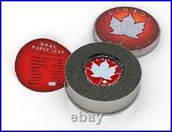 Canada 2020 5$ Maple Leaf Space RED 1 Oz Silbermünze mit echtem OPAL Stein
