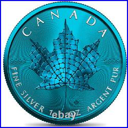 Canada 2021 $5 Maple Leaf MOSAIC SPACE BLUE EDITION 1 oz