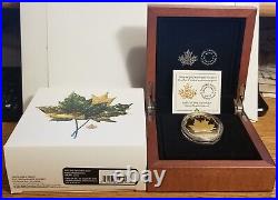 Canada 2021 Iconic Maple Leaves $20 Fine Silver Coin With Wooden Case & Coa