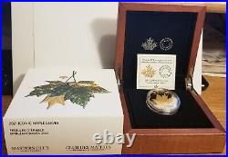 Canada 2021 Iconic Maple Leaves $20 Fine Silver Coin With Wooden Case & Coa