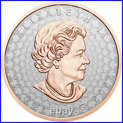 Canada 2022 20$ Super Incuse Maple Leaf 1oz Rose Silver Coin Royal Canadian Mint