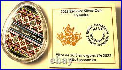 Canada 2022 Pure Silver Pysanka Coin 1 oz Ukrainian Easter Egg- IN STOCK