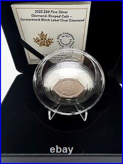 Canada 2023 50$ Forevermark Black Label Oval Diamond 3 oz Pure Silver Coin