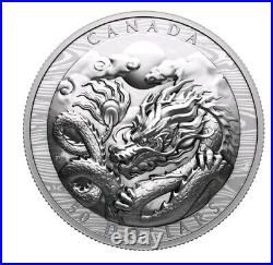 Canada 2024 3oz EHR Extra High Relief $50 Fine Silver Coin Year of the Dragon