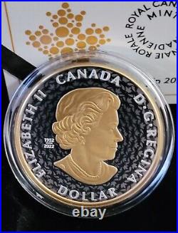 Canada 2024 PAX Peace Dollar $1 Yellow Gold Plated Pure Silver UHR Proof Coin