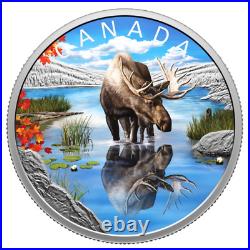 Canada $20 Dollar Pure Silver 99.99 Coin, Wildlife Reflections, MOOSE, 2024