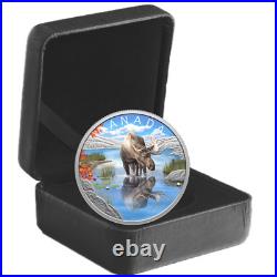 Canada $20 Dollar Pure Silver 99.99 Coin, Wildlife Reflections, MOOSE, 2024