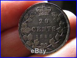 Canada 20 cents 1858 Victoria silver coin VF