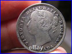 Canada 20 cents 1858 Victoria silver coin VF