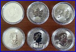 Canada 5 Dollars $5 x3 2018 Canadian Maple Leaf 30th Anniversary Silver Coin Set