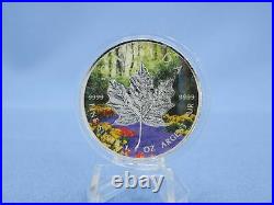 Canada Coin $5 2014 Silver Maple Leaf Spring Forest 1 Oz Proof With Box BU 02017