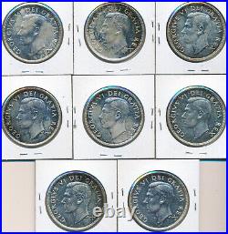 Canada George VI Silver Dollar 1951 Lot Of 8 Ms62 Coins