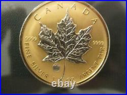 Canada Maple Leaf 2009 Gold & Platinated 1oz silver coin from Wall Street Set