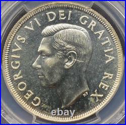 Canada Mint Error 1949 $1 Dollar Silver Coin PCGS PL 65 Struck Thru Obv & Rev