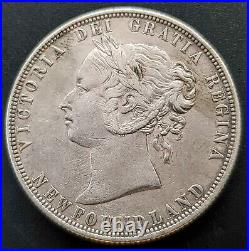 Canada Newfoundland 1870 Silver 50 Cents Nice Coin