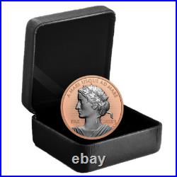Canada PAX 1 Oz Pure Silver Coin 99.99, PEACE DOLLAR Rose Gold Plated, 2023
