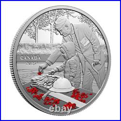 Canada Pure Silver $20 Dollars 1 Oz Coin, REMEMBRANCE DAY, Queen Mark, 2023