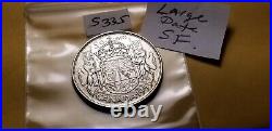 Canada Rare 1953 Large Date Shoulderfold High Grade Silver 50 Cent Coin ID2