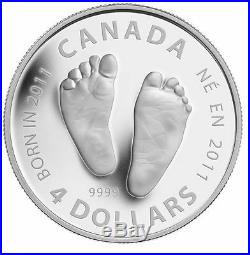 Canada Rare 2011 Welcome To The World Baby Feet $4 Silver Rare Coin Rcm Set