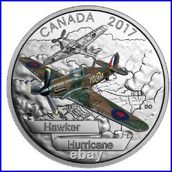 Canada Second World War Aircraft Pure Silver Coin, HAWKER HURRICANE, 2017
