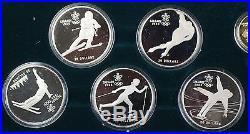 Canada Winter Olympic Proof Set 10 Silver $20 and One $100 Gold Coin with COA
