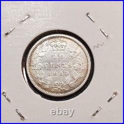 Canada coin, silver, 1858, The first year of the 10 cents