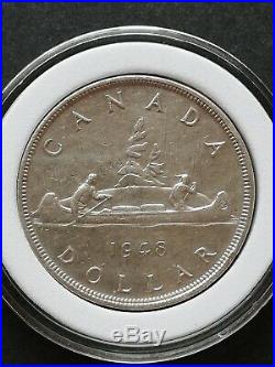 Canadian Coins - Canada 1948 $1 Silver Coin (Mintage 18,780)