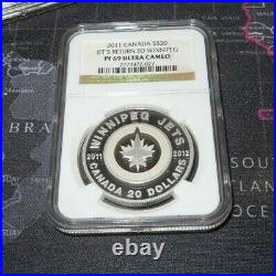 Canadian Silver Coin Winnipeg Jets 2011 Canada NGC Graded PR69 NHL Hockey