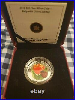 Canadian Venetian Murano Glass Silver Coin, All 6 coins