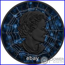 DARK BLUE SPIDER Bejeweled Maple Leaf 1 Oz Silver Coin 5$ Canada 2022
