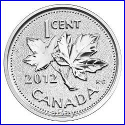 Farewell to the Penny 2012 Canada 1 cent 5 oz. Fine Silver Coin