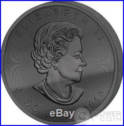 GOLDEN ENIGMA Maple Leaf Black Ruthenium 1 Oz Silver Coin 5$ Dollar Canada 2015