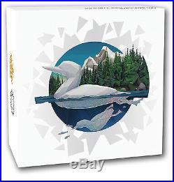 Geometry Art The Loon $20 2016 1OZ Pure Silver Proof Canada Colour Coin