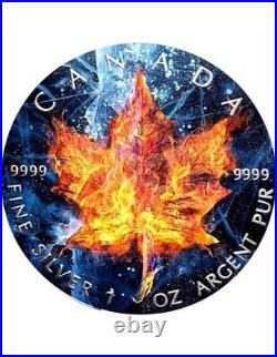 ICE & FIRE Edition Maple Leaf 1 Oz Silver Coin 5$ Canada 2019