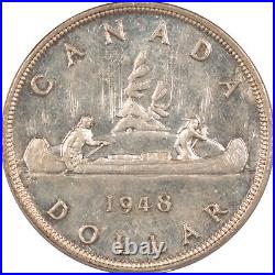 Key-date 1948 Canada Silver Dollar, Pcgs Au-58, Pl, Fresh & Looks Choice Bu