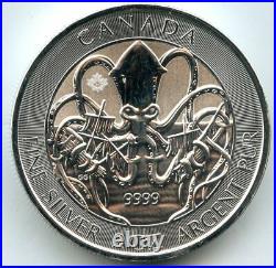 Kraken 2020 Canada 9999 Silver 2 oz Coin $10 Two Ounce Bullion Elizabeth MB456