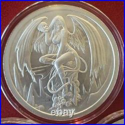 Lot Of All 5 2 Oz. 999 Pure Silver Temptation Of The Succubus Round Coin Girl