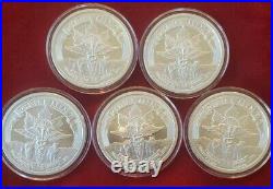 Lot Of All 5 2 Oz. 999 Pure Silver Temptation Of The Succubus Round Coin Girl