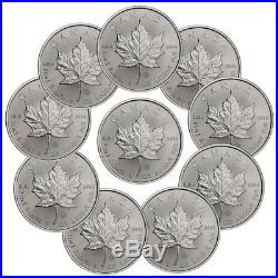 Lot of 10 2019 Canada 1 oz. Silver Maple Leaf $5 Coins GEM BU PRESALE SKU55537