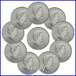 Lot of 10 2022 Canada 1 oz Silver Maple Leaf $5 Coins GEM BU SKU66243 PRESALE