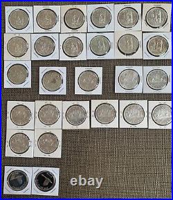 Lot of 27 1958-1967 Canada One Silver Dollar Coins