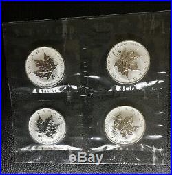 Lot of Four 2007 Canada Year of Pig Privy Maple Leaf Silver Coin Original Sealed