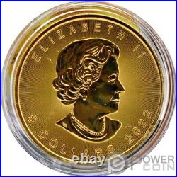 MAPLE LEAF Space Gold Edition 1 Oz Silver Coin 5$ Canada 2022