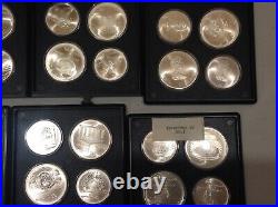 MONTREAL CANADA 1976 OLYMPICS $5 & $10 28 PIECE UNC SILVER COIN SET B9a