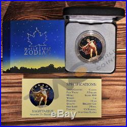Maple Leaf Zodiac Sagittarius 1 oz BU Silver Coin 5$ Canada 2018