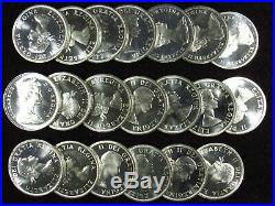 Mixed Date Canadian Silver Dollars BU/PL 20 COIN FULL ROLL 80% SILVER