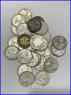 Mixed Silver Canada Coin (52 Coins)Lot 25 Cents 10 Cents And 5cents Coins