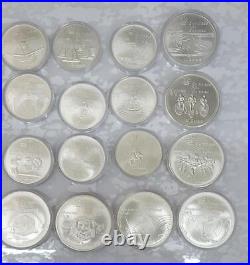 Montreal Olympics 1973-1976 Canada 28 coin Silver BU set