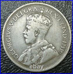 OLD CANADIAN COIN 1936 DOT 25 CENTS SILVER George V Nice Coin